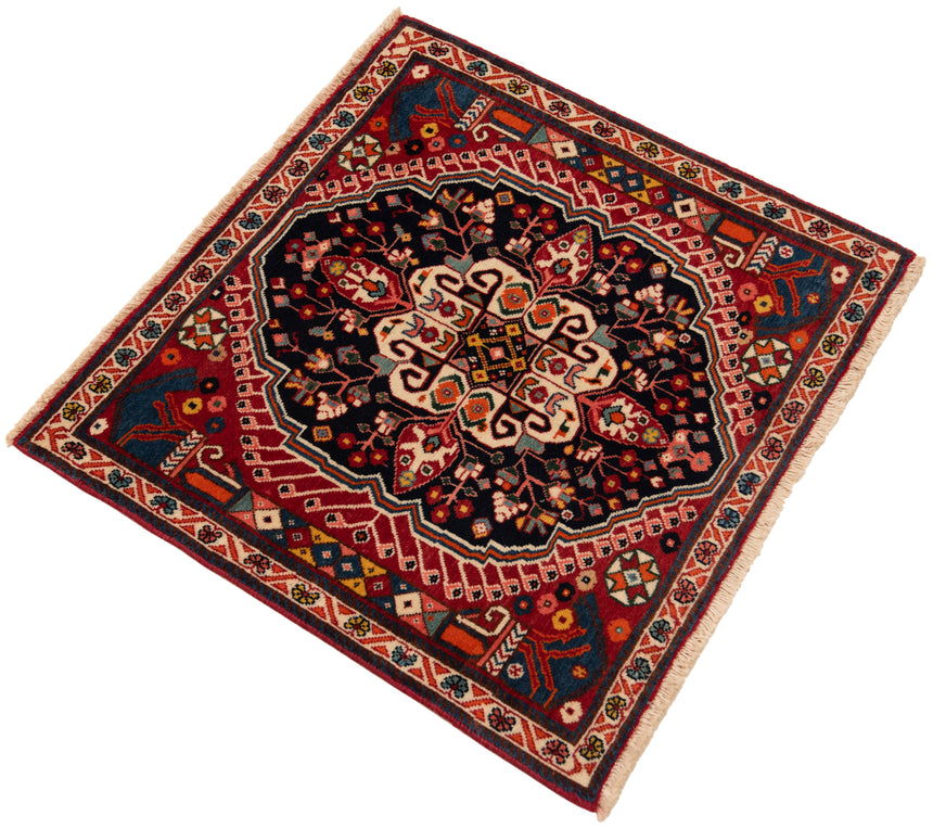 Alfombra persa Shiraz Qashqai | 59 x 62 cm