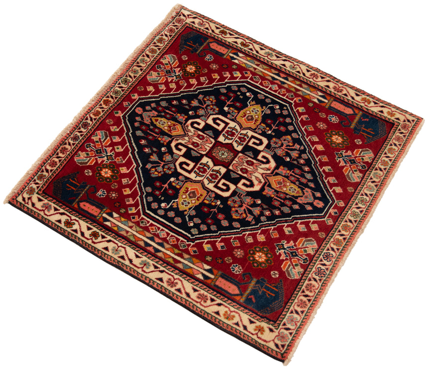 Alfombra persa Shiraz Qashqai | 66 x 64 cm