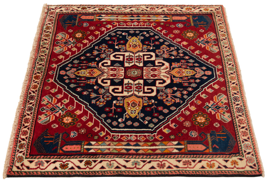 Alfombra persa Shiraz Qashqai | 66 x 64 cm