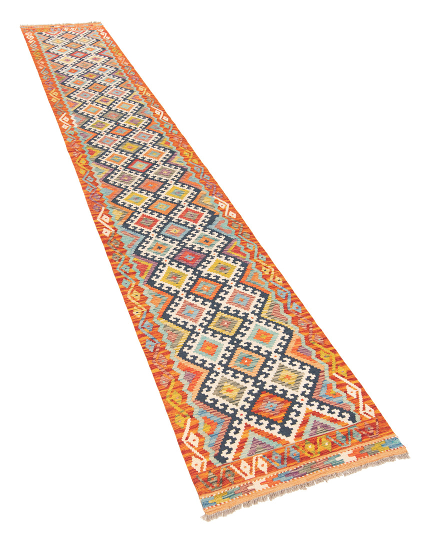 Kilim afgano | 394 x 84 cm