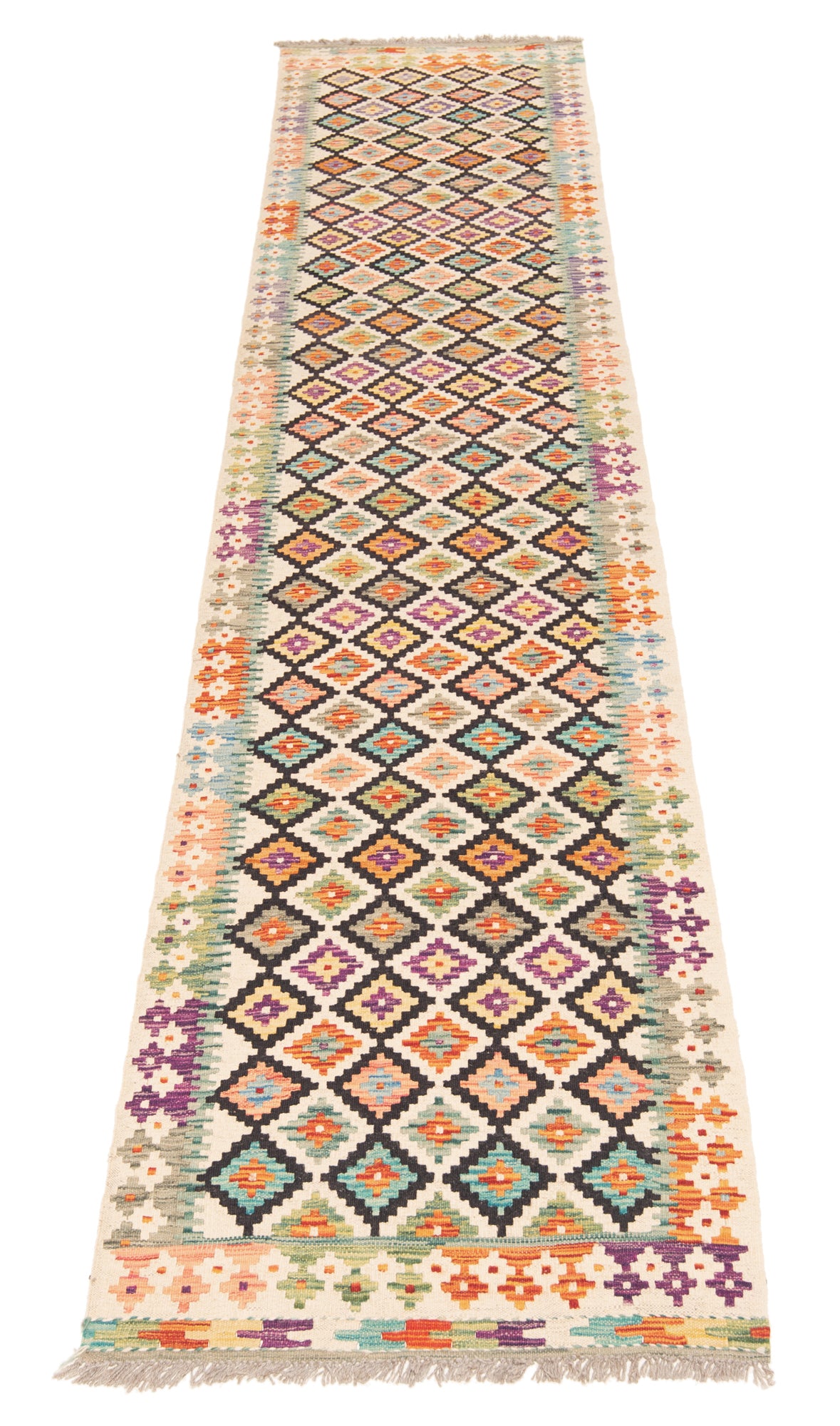 Kilim afgano | 394 x 76 cm