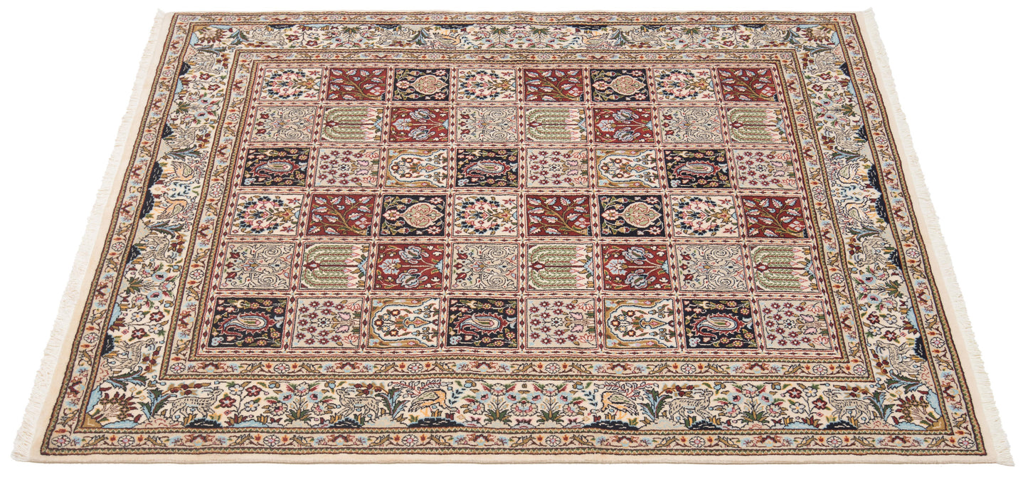 Moud con alfombra persa de seda | 193 x 145 cm