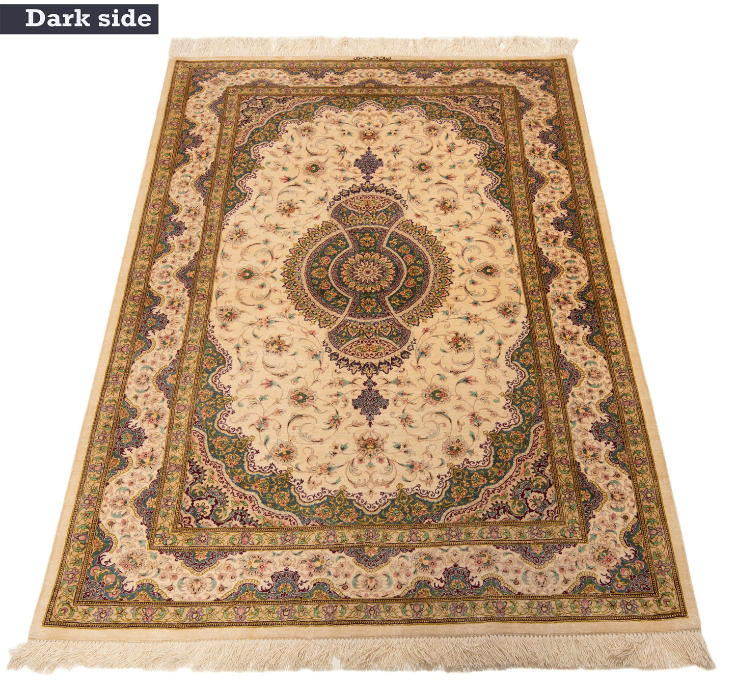 Alfombra persa de seda Qom | 148 x 98 cm