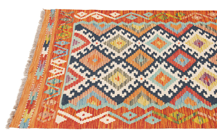 Kilim afgano | 394 x 84 cm