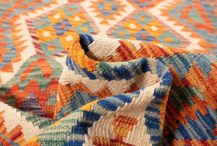 Kilim afgano | 396 x 84 cm