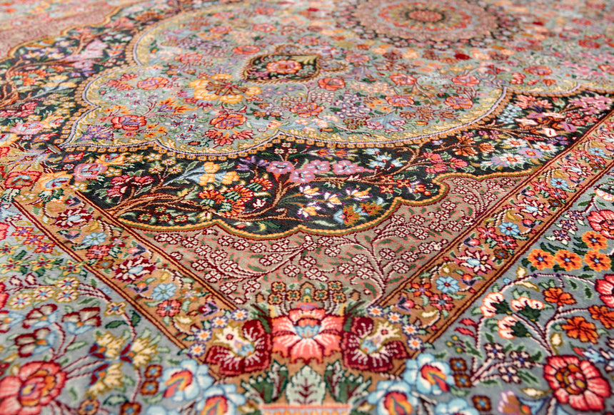 Qom Silk Rezwani Persian Rug | 125x78cm