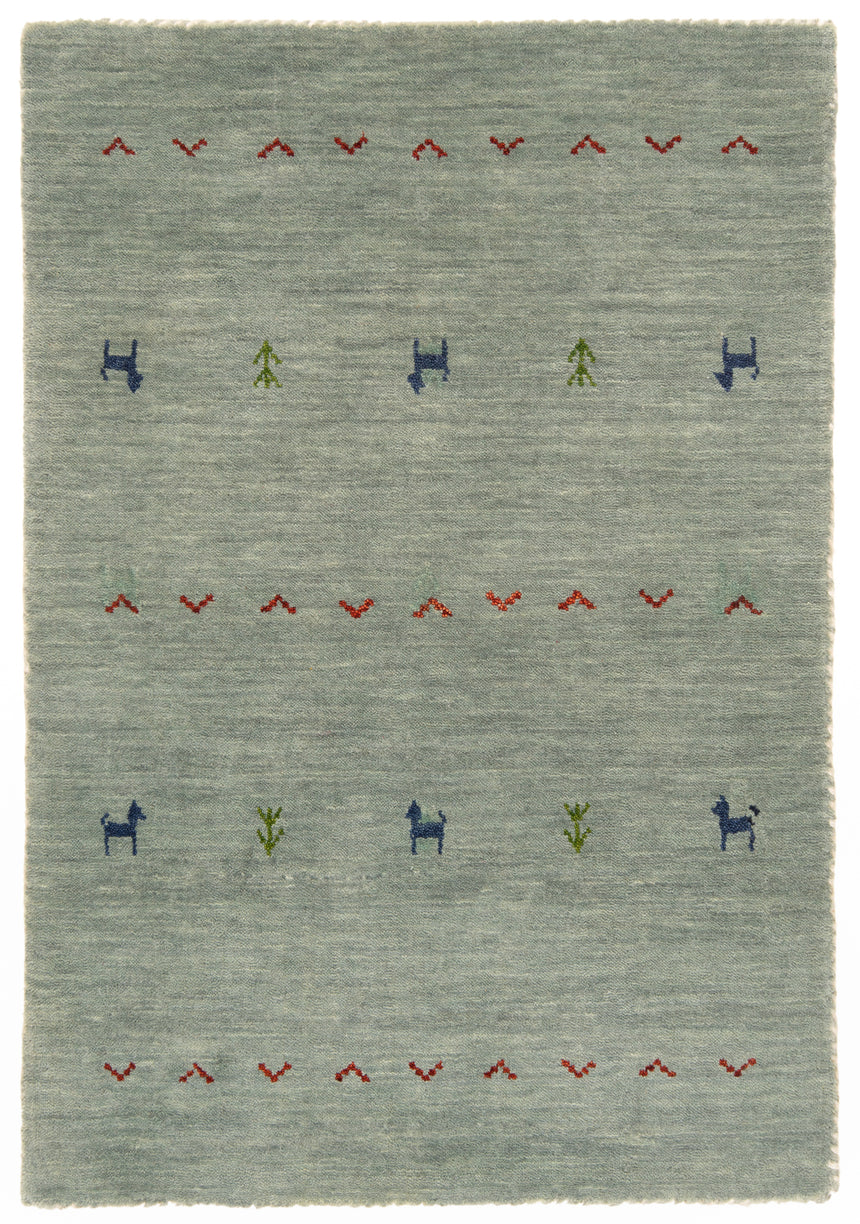 Alfombra en telar manual | 90 x 60 cm