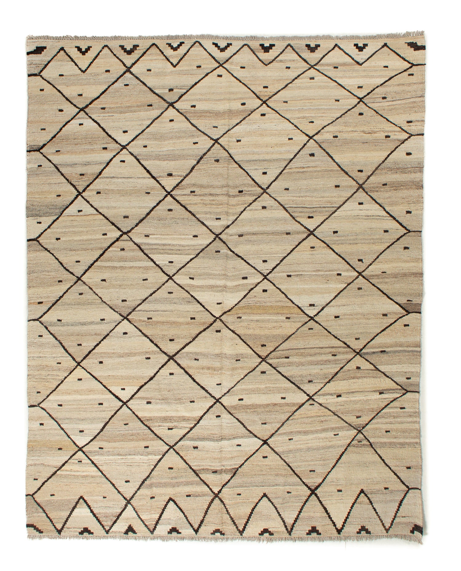 Modern Kilim Gray Rhombus | 251 x 184cm