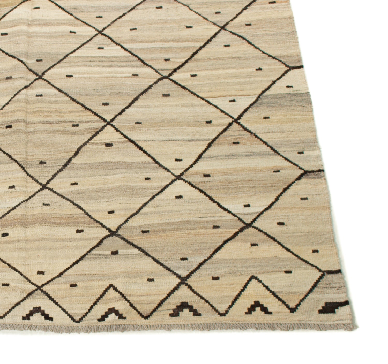 Modern Kilim Gray Rhombus | 251 x 184cm