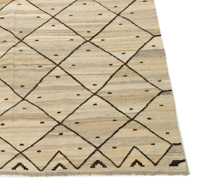 Modern Kilim Gray Rhombus | 251 x 184cm