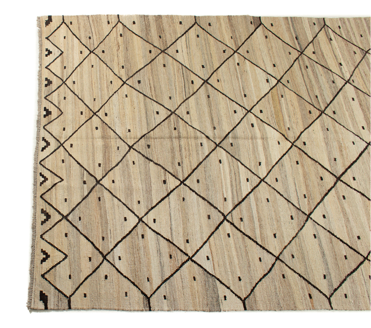 Modern Kilim Gray Rhombus | 251 x 184cm