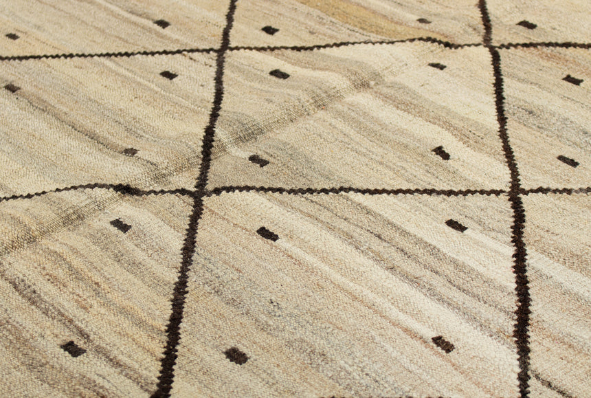 Modern Kilim Gray Rhombus | 251 x 184cm