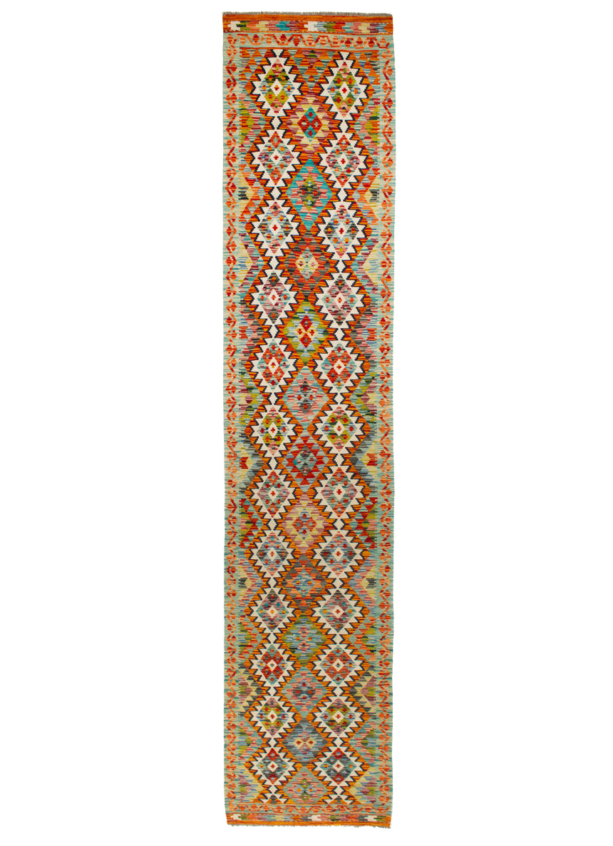 Afghan Kilim | 394 x 82 cm