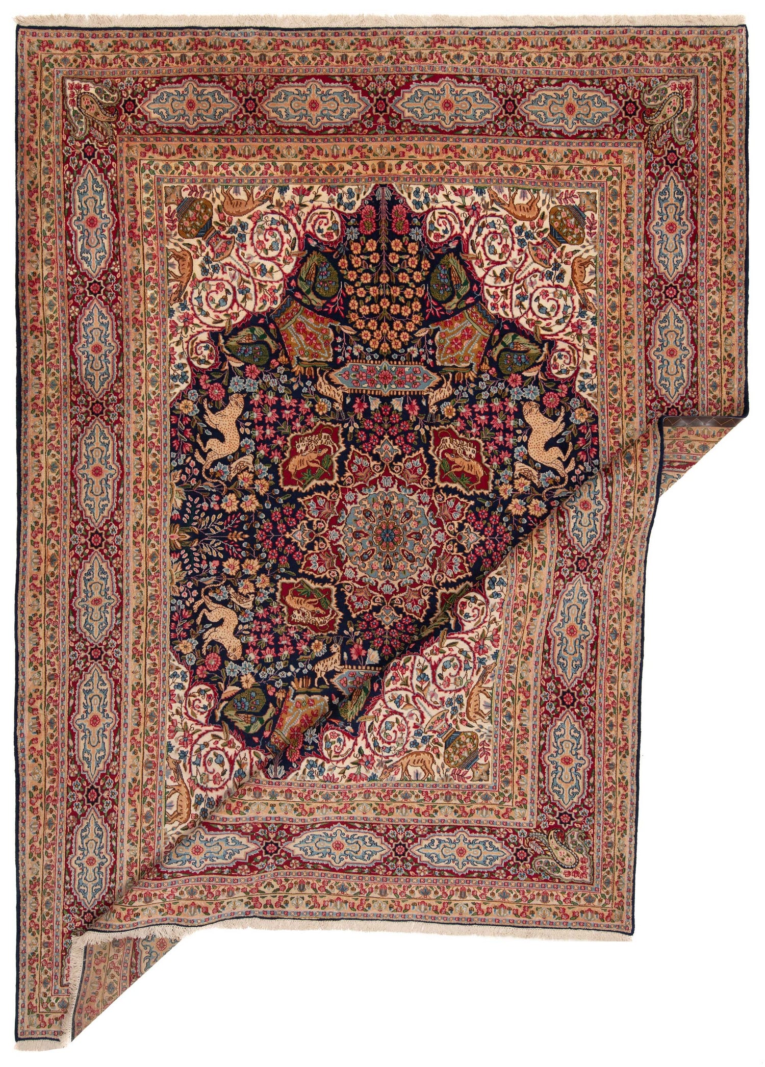 Tapete persa Kerman antigo 80 anos | 397 x 290 cm