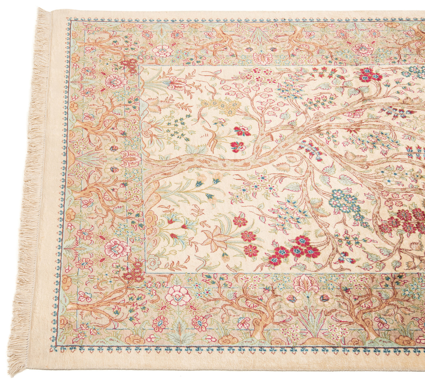 Alfombra persa de seda Qom | 153 x 95 cm