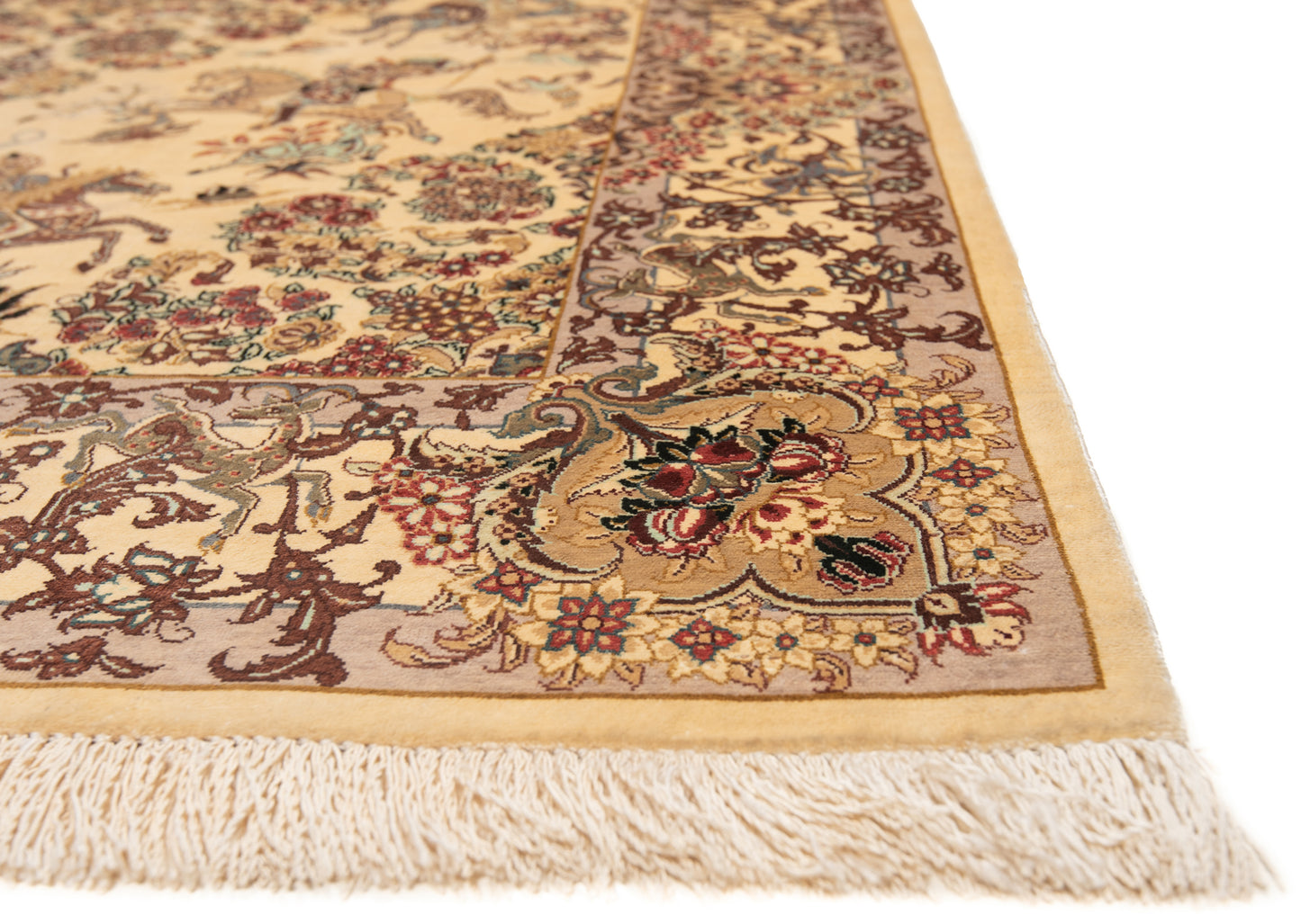Alfombra persa de seda Qom | 154 x 97 cm