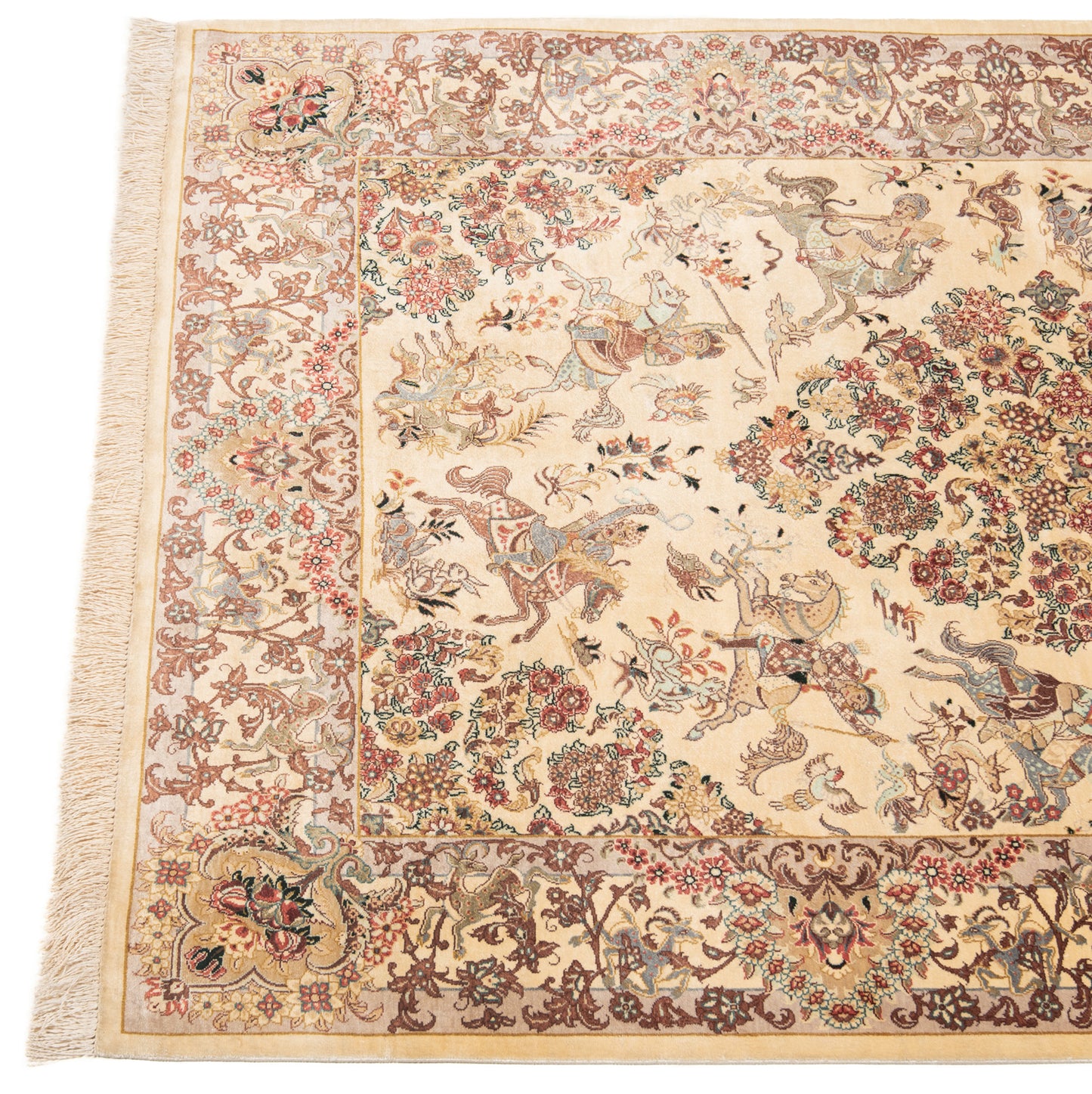 Alfombra persa de seda Qom | 154 x 97 cm