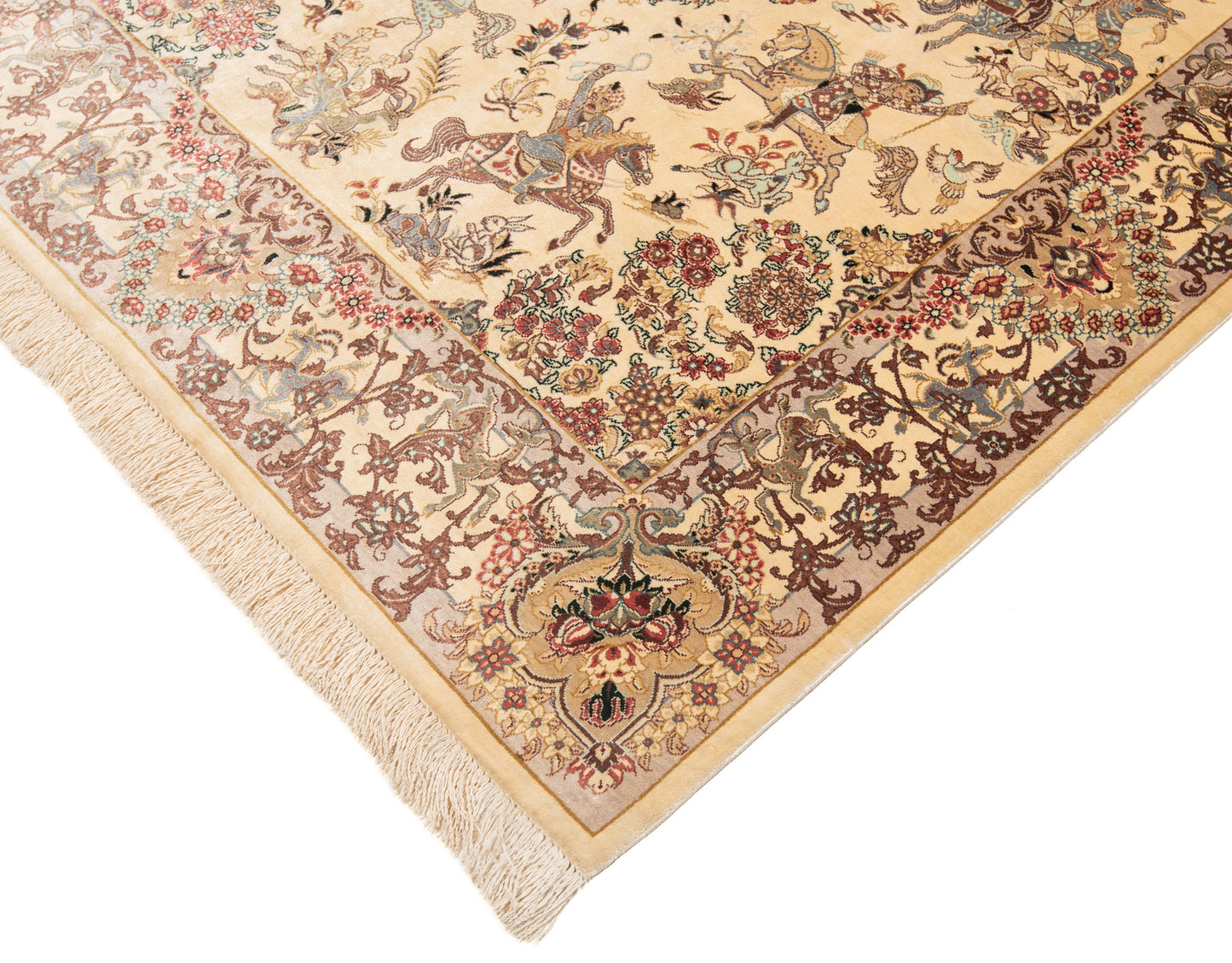 Alfombra persa de seda Qom | 154 x 97 cm