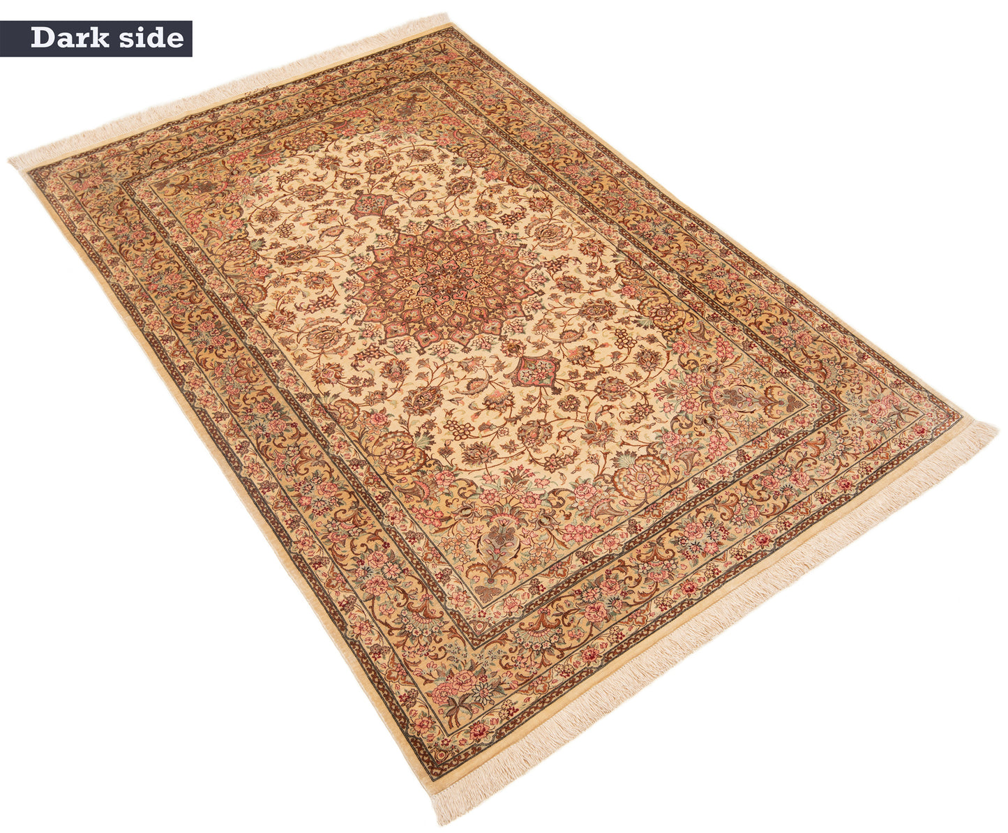 Alfombra persa de seda Qom | 202 x 133 cm