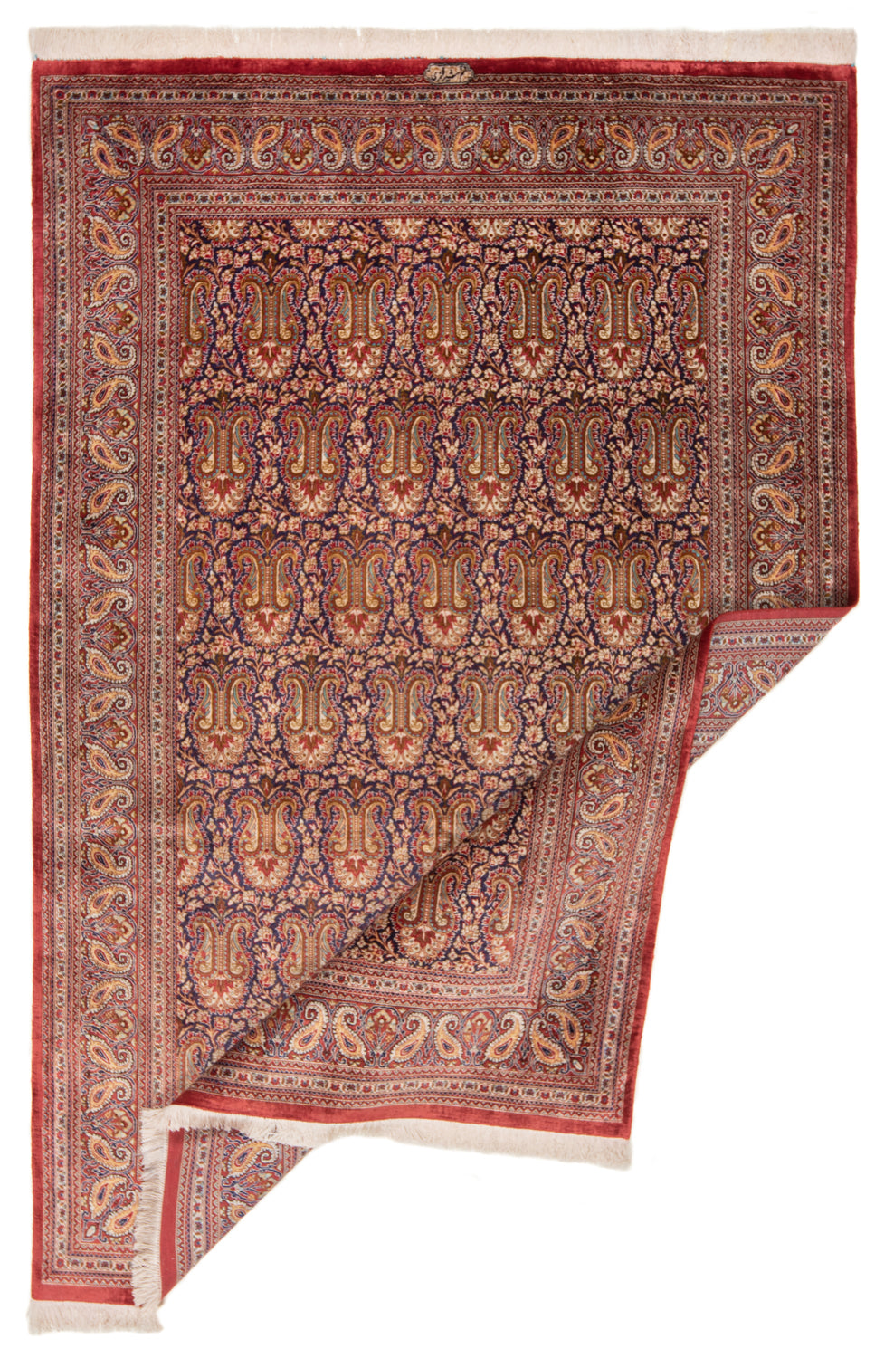 Alfombra persa de seda Qom | 149 x 98 cm