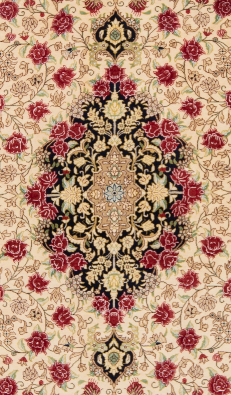 Alfombra persa de seda Qom | 159 x 105 cm