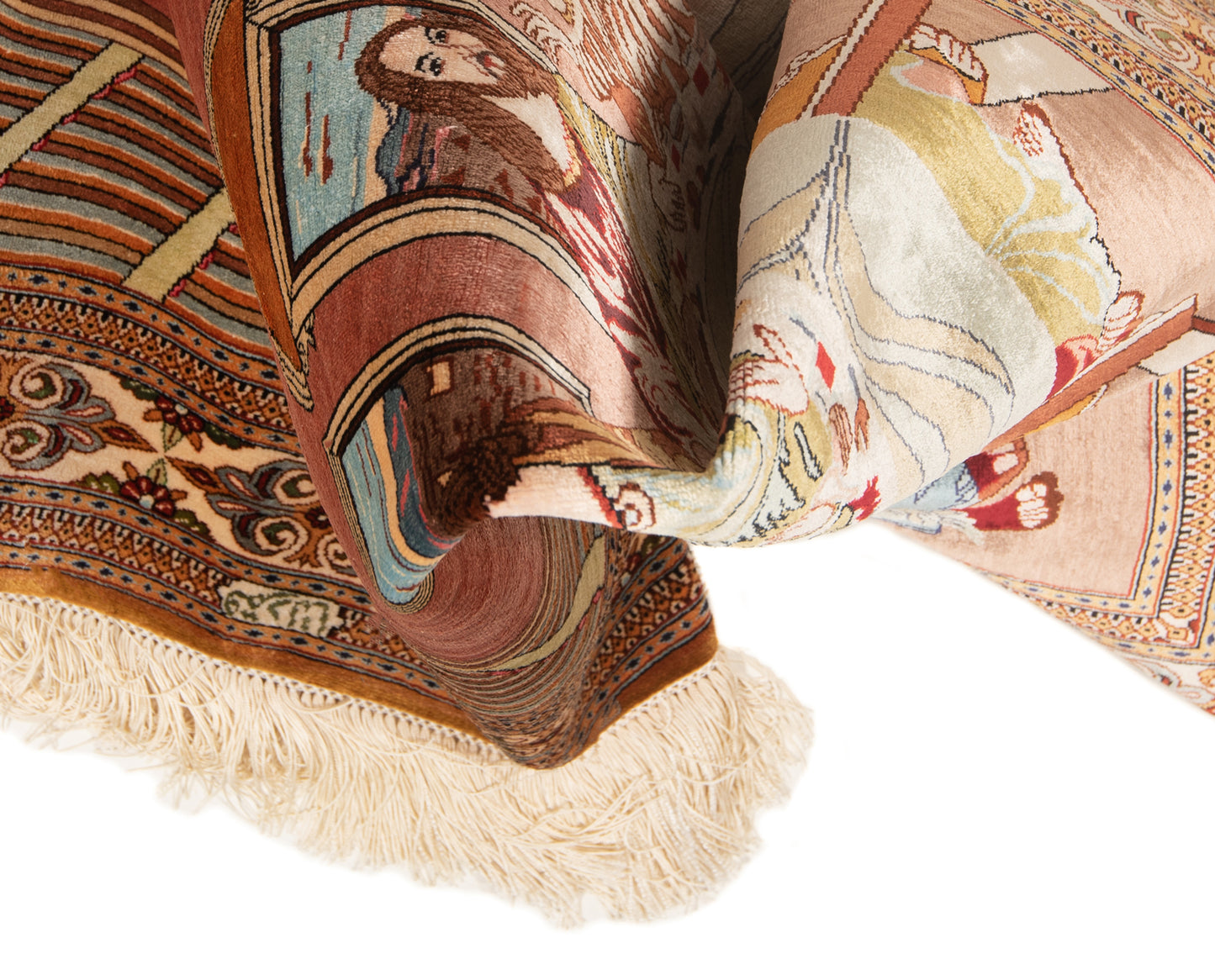 Alfombra persa de seda Qom | 145 x 96 cm