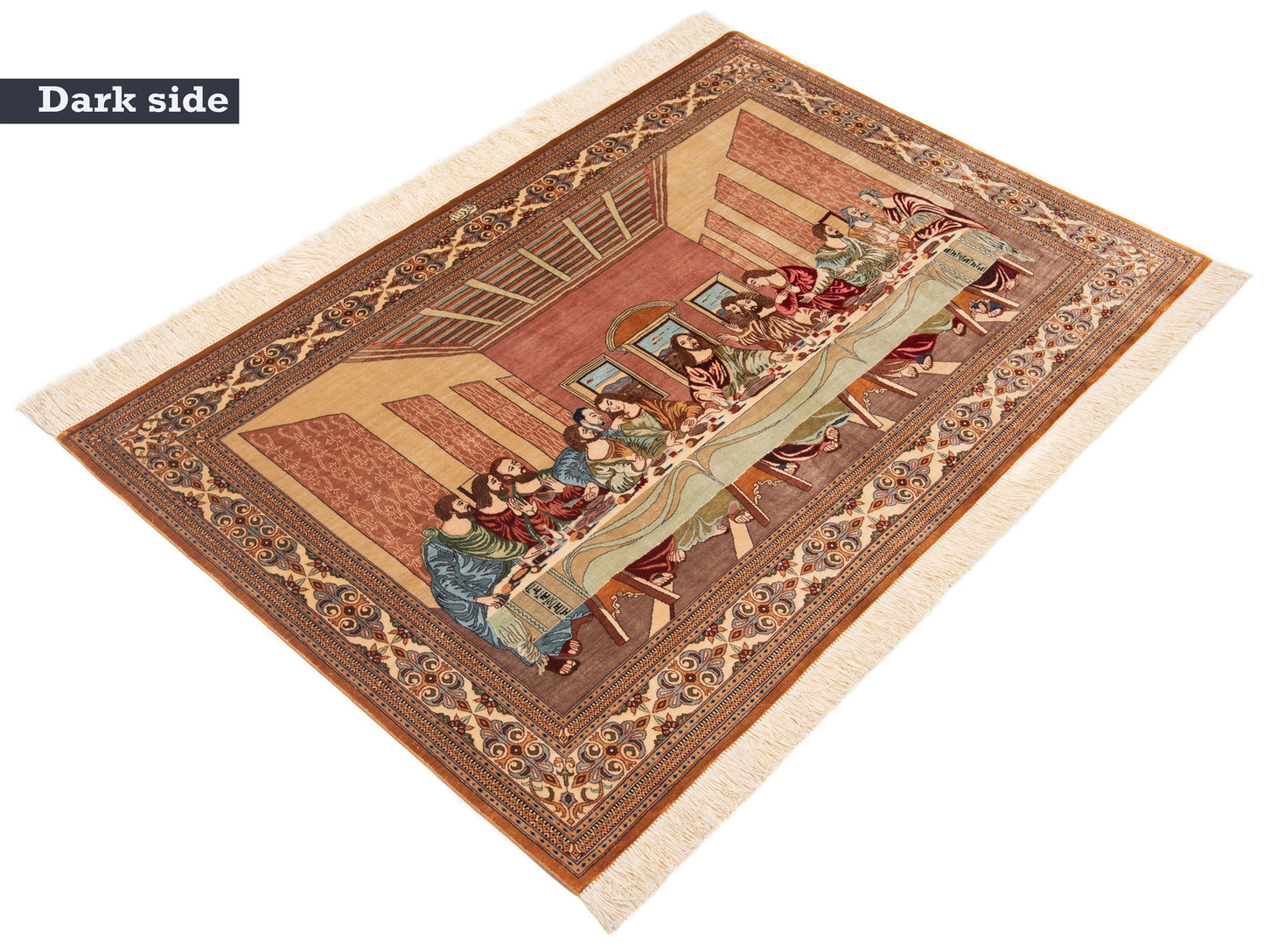 Alfombra persa de seda Qom | 145 x 96 cm