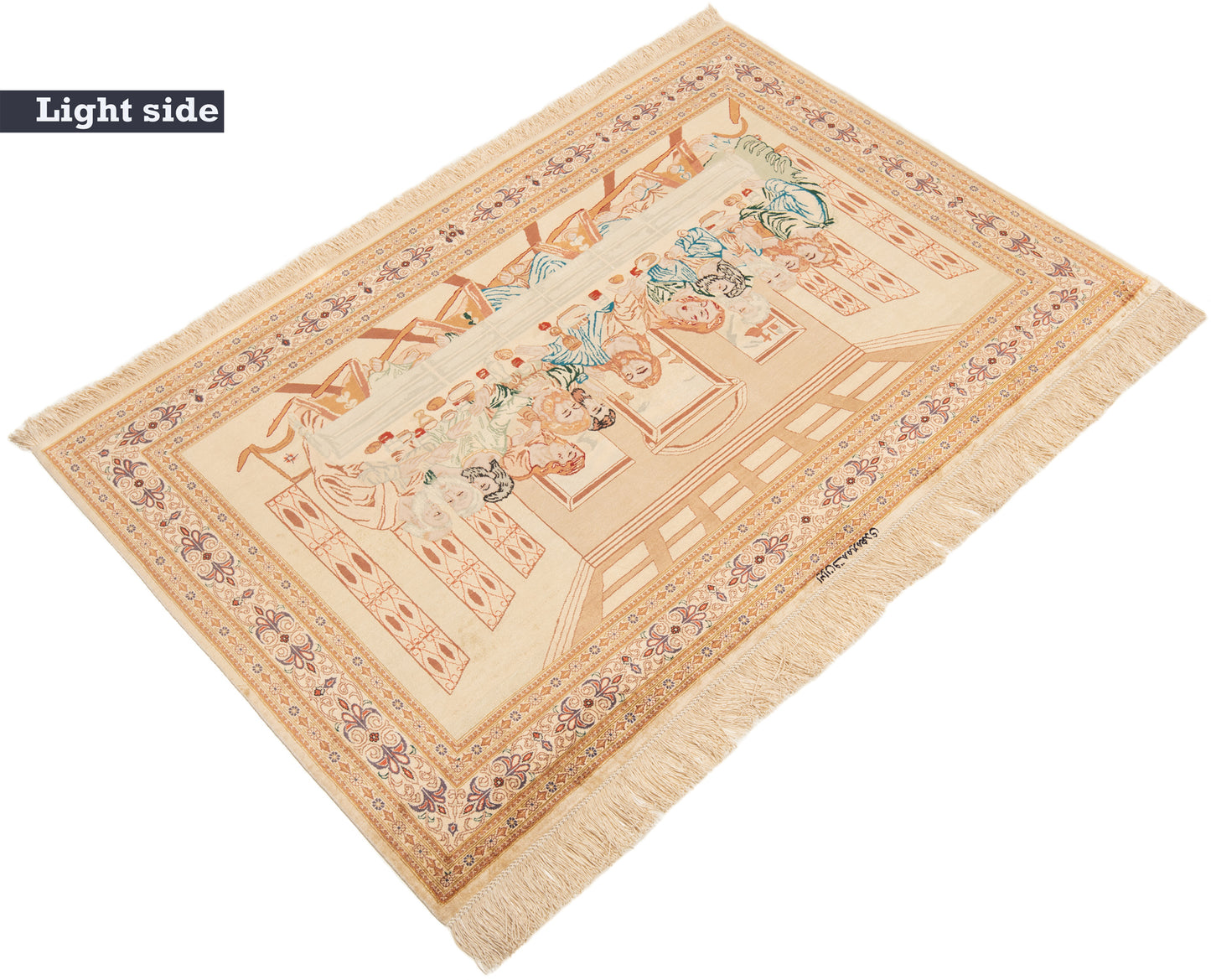 Alfombra persa de seda Qom | 146 x 97 cm