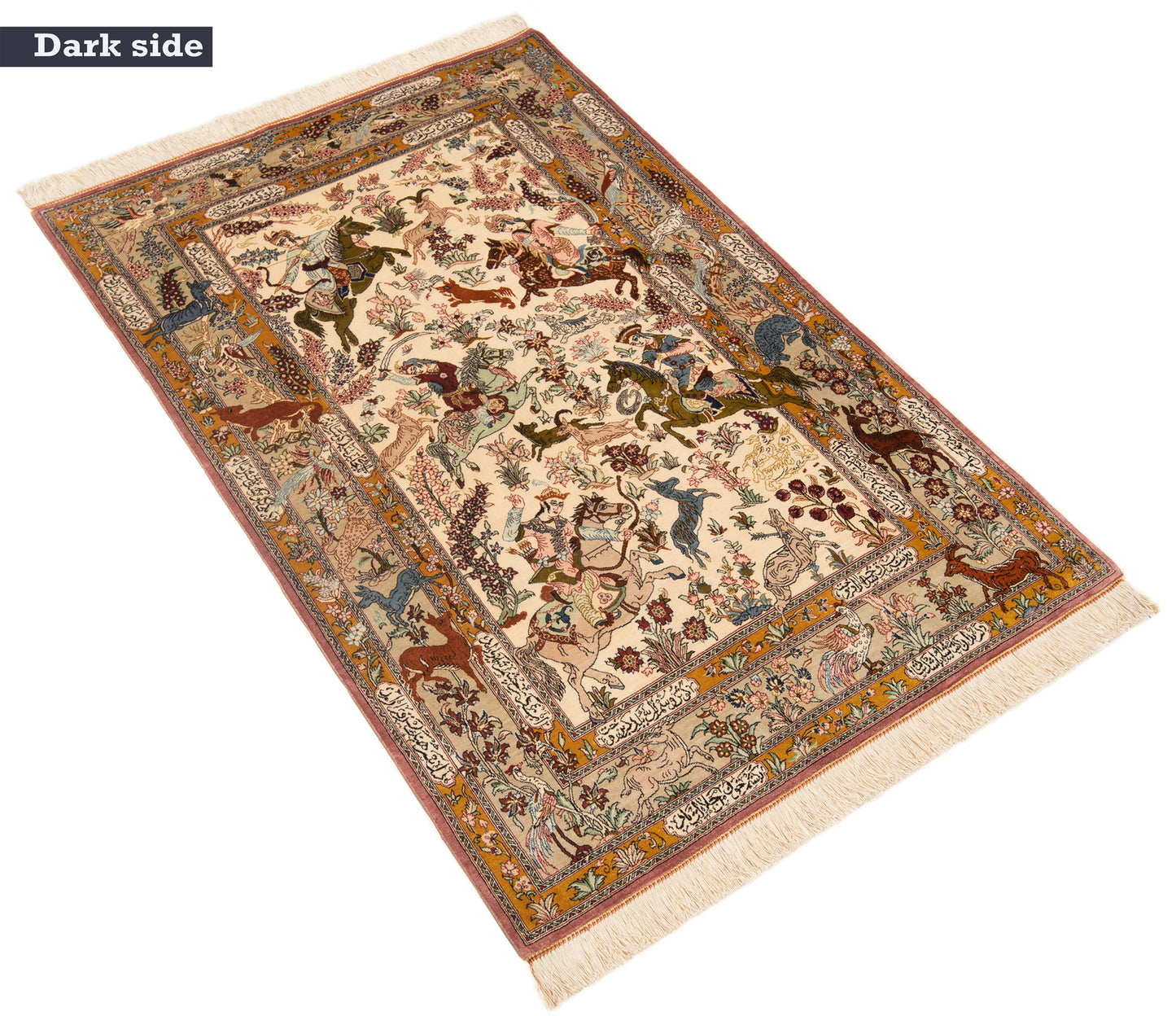 Alfombra persa de seda Qom | 151 x 100 cm