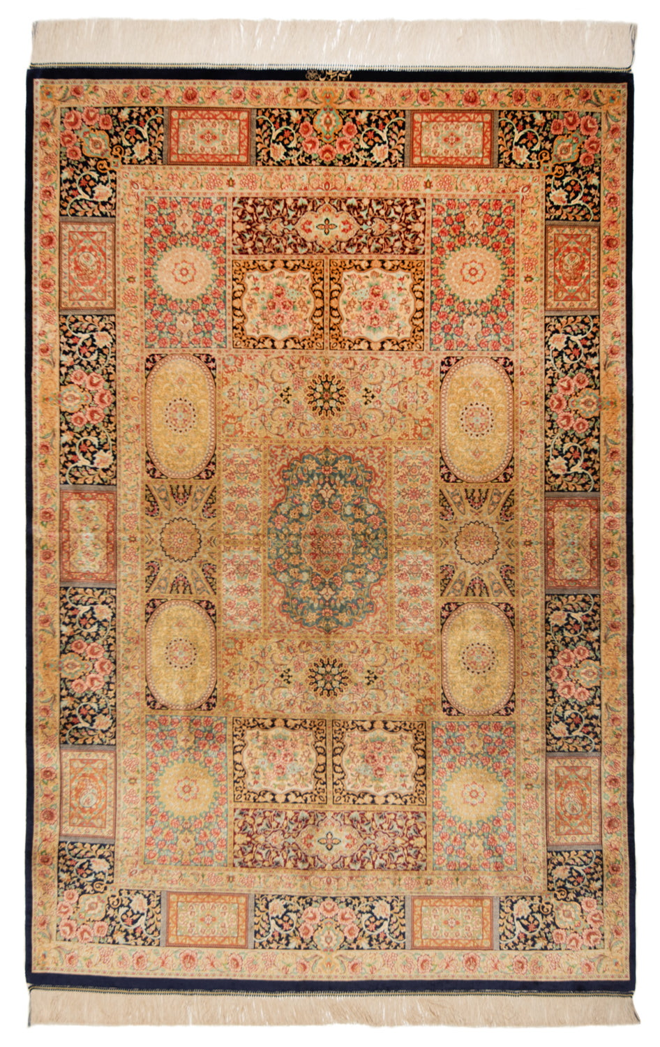 Alfombra persa de seda Qom | 195 x 130 cm