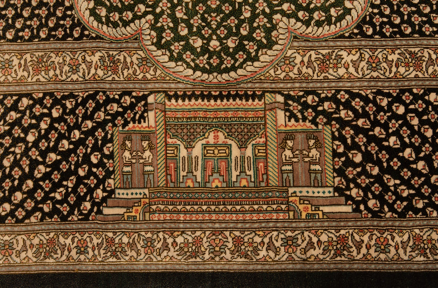 Alfombra persa de seda Qom Shayan | 204 x 136 cm