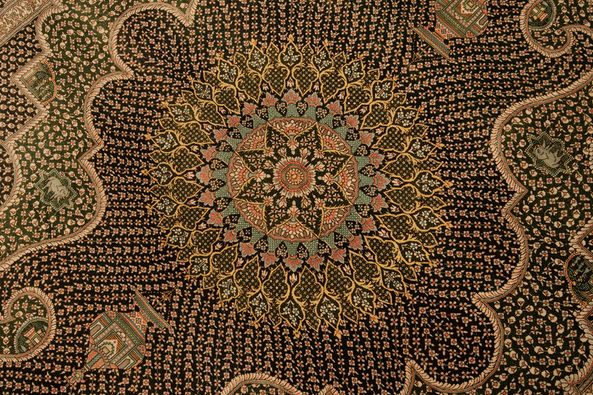 Alfombra persa de seda Qom Shayan | 204 x 136 cm
