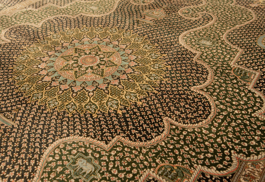 Alfombra persa de seda Qom Shayan | 204 x 136 cm