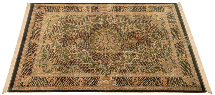 Alfombra persa de seda Qom Shayan | 204 x 136 cm
