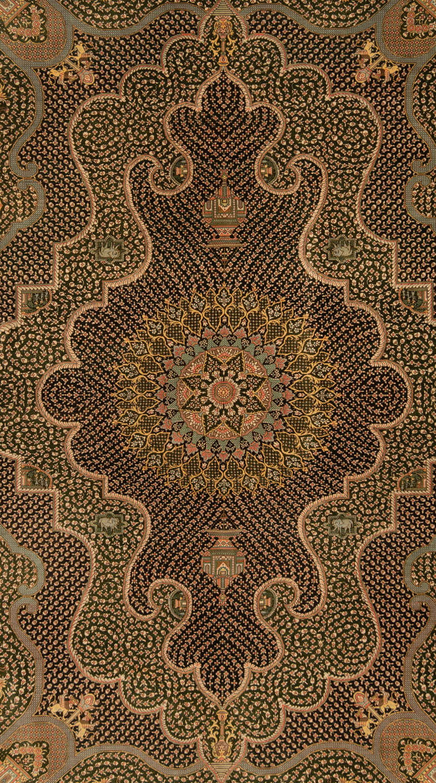 Alfombra persa de seda Qom Shayan | 204 x 136 cm