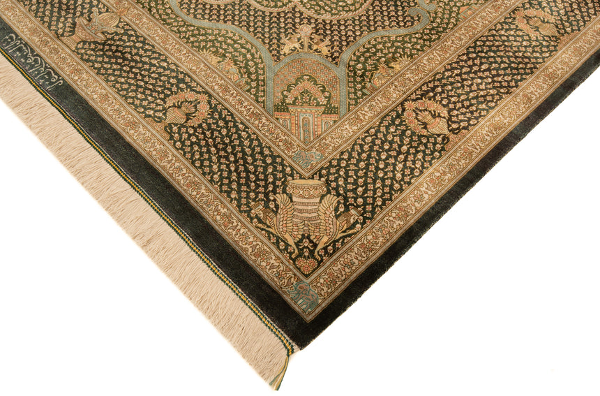 Alfombra persa de seda Qom Shayan | 204 x 136 cm