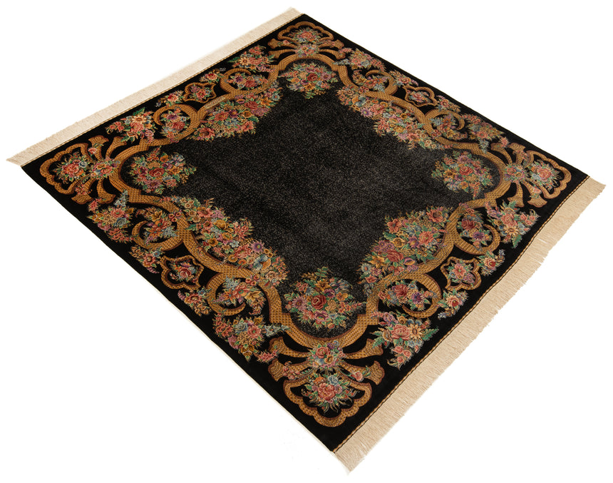 Qom Kashizadeh Silk Persian Rug | 195x195cm