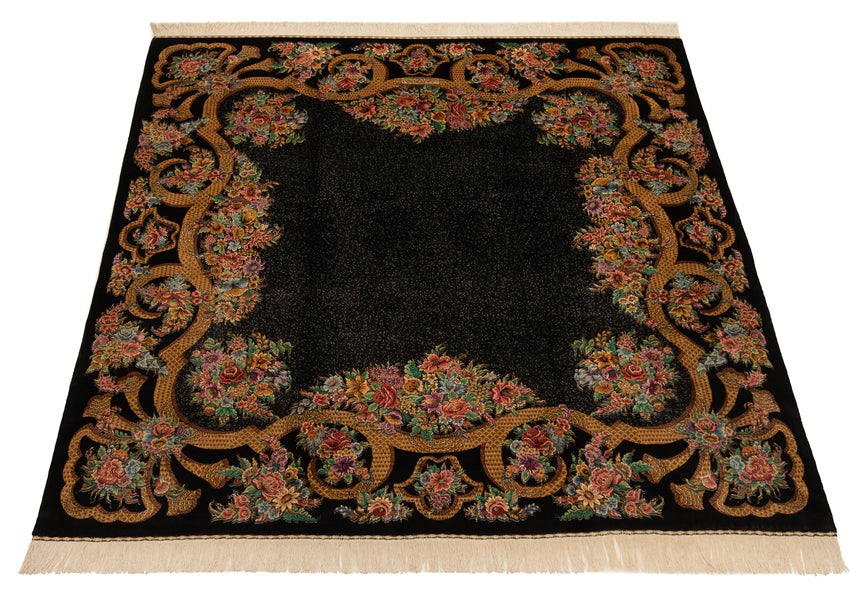 Qom Kashizadeh Silk Persian Rug | 195x195cm