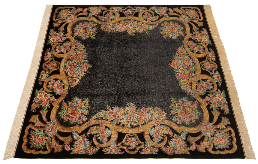 Qom Kashizadeh Silk Persian Rug | 195x195cm