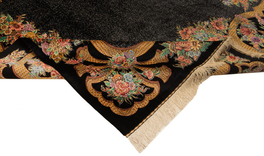 Qom Kashizadeh Silk Persian Rug | 195x195cm