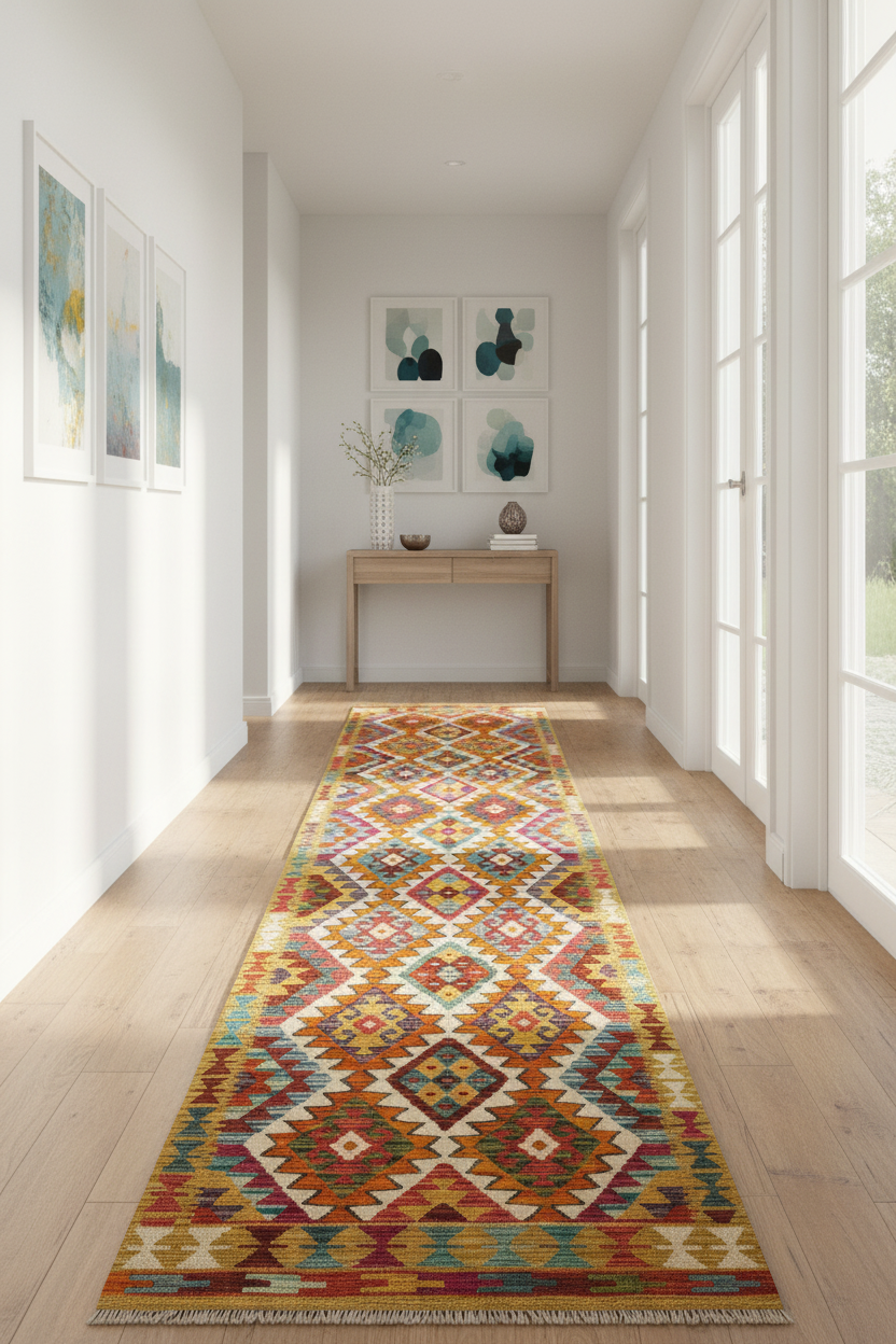 Kilim Afgano | 309 x 80 cm
