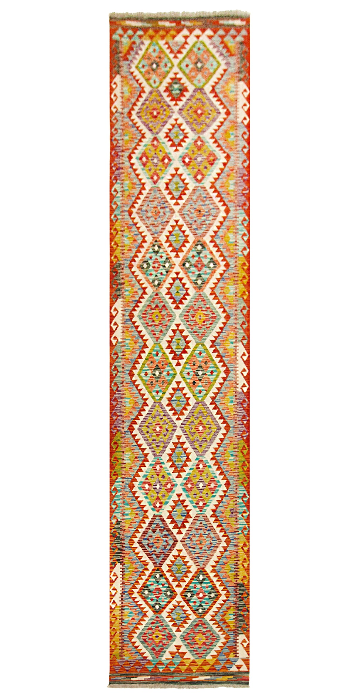 Kilim Afgano | 394 x 82 cm