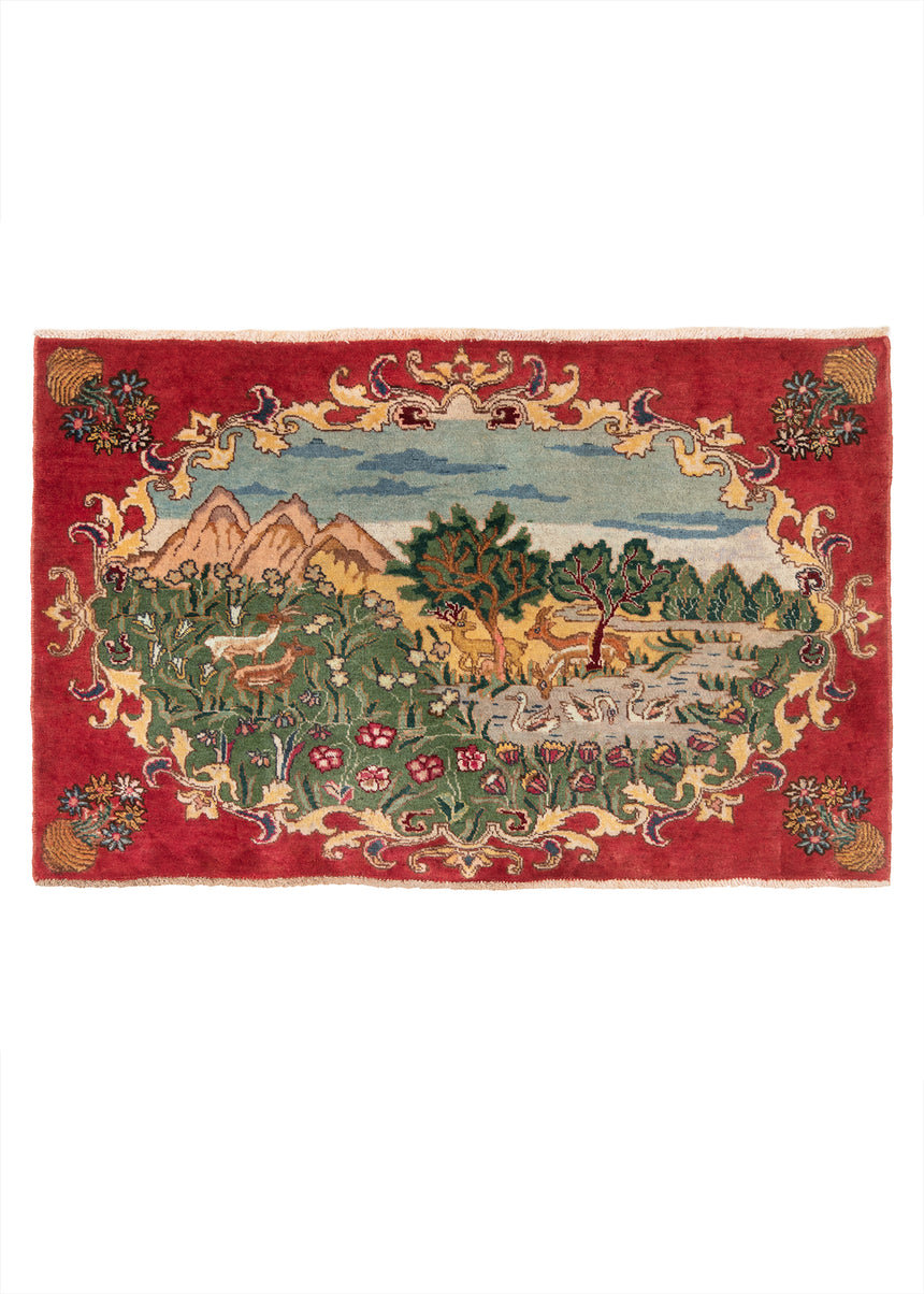 Alfombra persa Tabriz 40 Raj | 60 x 96 cm