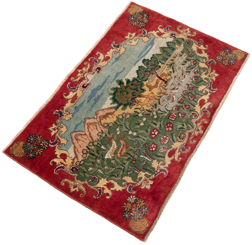 Alfombra persa Tabriz 40 Raj | 60 x 96 cm