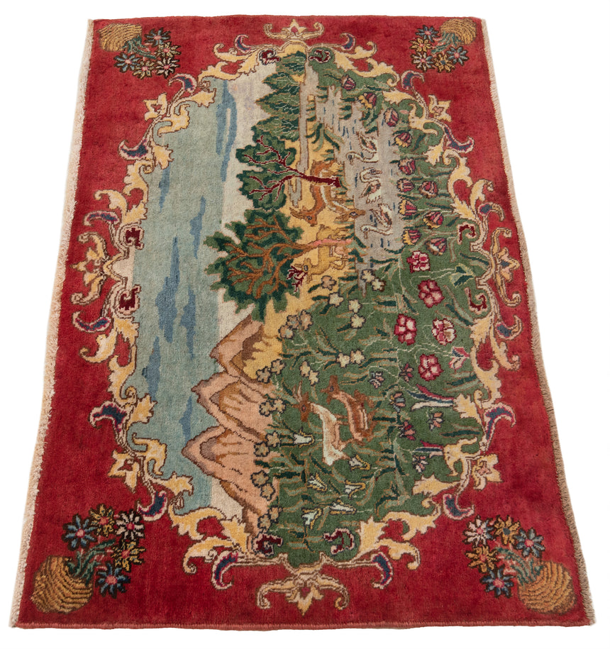 Alfombra persa Tabriz 40 Raj | 60 x 96 cm