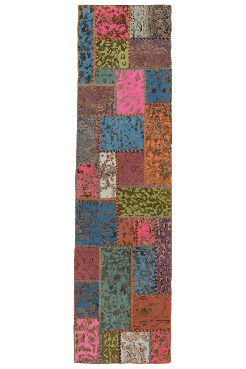 Alfombra con relieve de patchwork | 300 x 80 cm