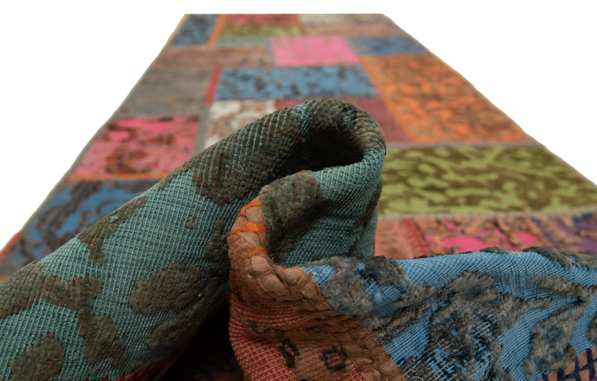 Alfombra con relieve de patchwork | 300 x 80 cm