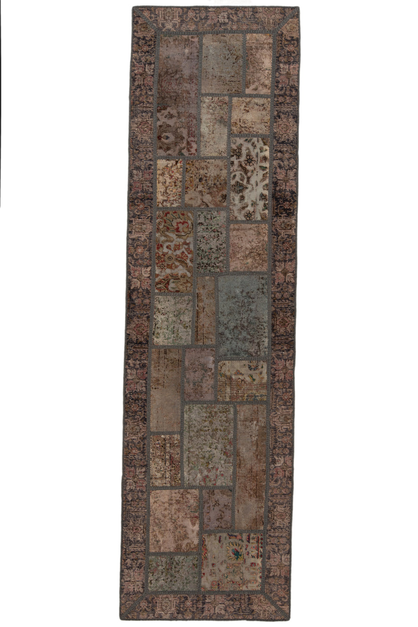 Alfombra con relieve de patchwork | 290 x 80 cm