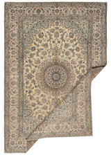 Alfombra persa de seda Nain 9la | 353 x 238 cm