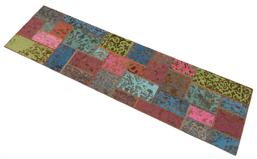 Alfombra con relieve de patchwork | 300 x 80 cm